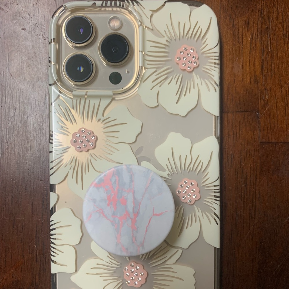 *Kate Spade iPhone 12/13 pro max phone case with popsocket